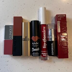 7 Lipstick Bundle: Clinique, L'Oréal, NYX, Revlon
